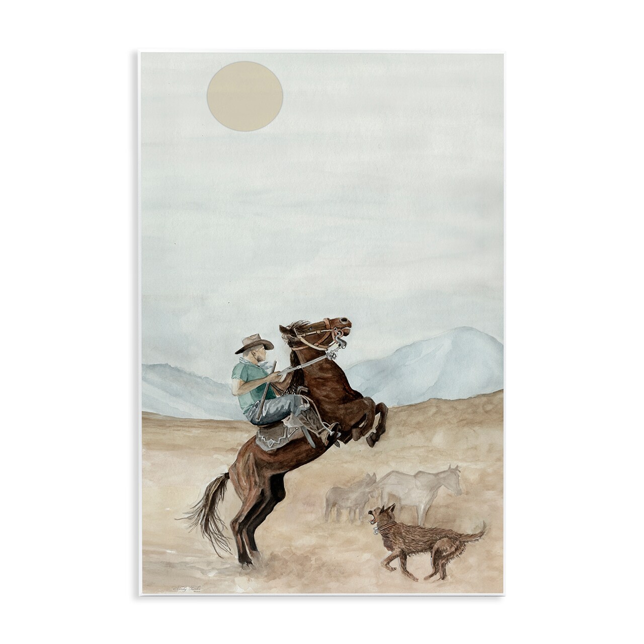 Stupell Industries Rearing Horse & Dog Wall Plaque Art Design by Cindy Jacobs